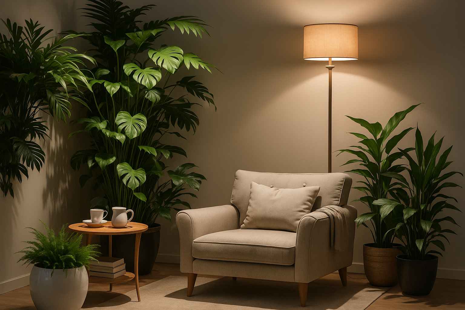 Professionally designed plant installation